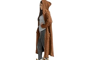 WPOUMV Oversize Sweaters for Women Plus Size Cable Knit Long Cardigan Open Front Long Sleeve Hooded Jacket Coat with Pocket