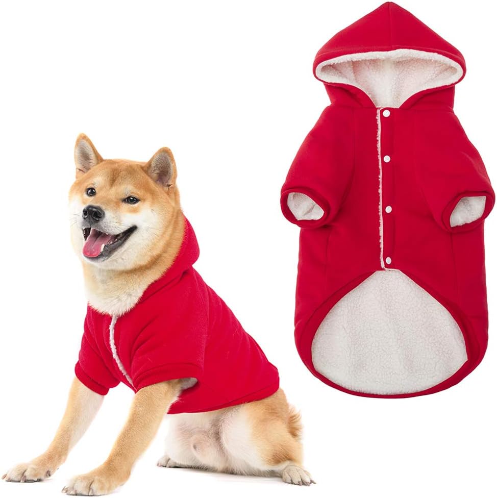 Warm Fleece Dog Hoodie Pet Winter Coat Cute Sport Style