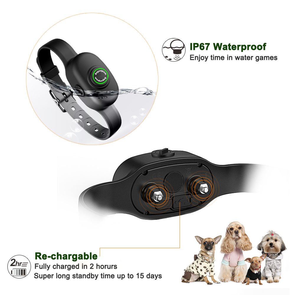Anti Bark Collar Dog Training - Rechargeable Dog Stop Barking Devices for Small Medium Large Dogs with Beep Vibration Harmless Shock, No Barking Control, Five Sensitivity levels, Safe Pet Waterproof