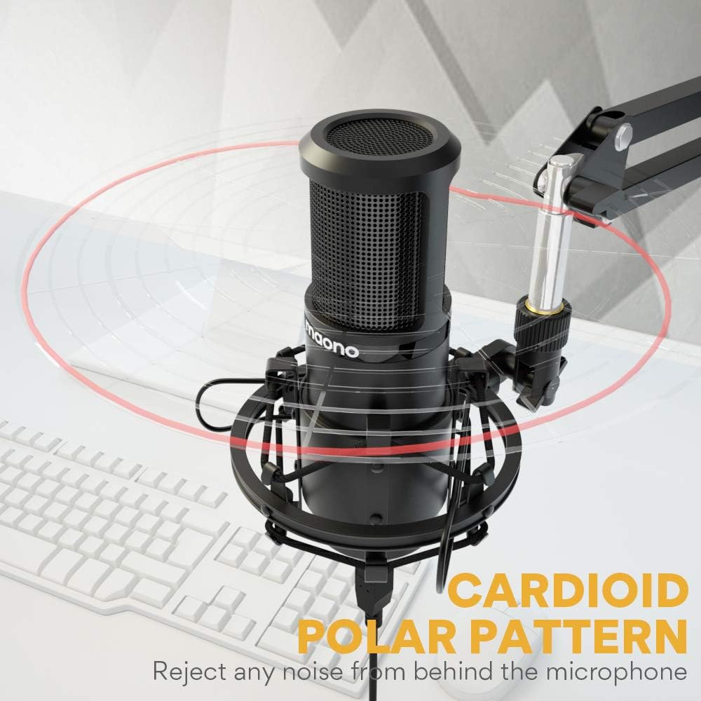 Podcast Microphone 192KHZ/24BIT MAONO AU-PM420 Metal USB Condenser Cardioid PC Mic with Professional Sound Chipset for Gaming, Streaming, YouTube, Voice Over, Studio/Home Recording: Computers & Accessories