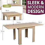 Hallowood Furniture Newquay Oak Extending Flip Top Table 80-160 cm view 3