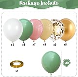 Isndare Sage Green Dusty Pink Balloons 35pc Confetti 12in Party Set view 2
