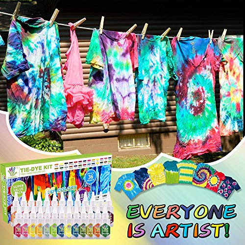 26 Colours Tie Dye Kits, Caloyee Permanent One Step Tie Dye Set for