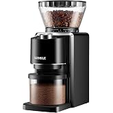 KIDISLE Conical Burr Coffee Bean Grinder, 35 Settings, Anti-Static, Black | For Espresso, French Press, Pour-Over, Drip, Grinds 2-12 Cups, Electric Grinding, Easy Clean, Removable Parts, Compact Design