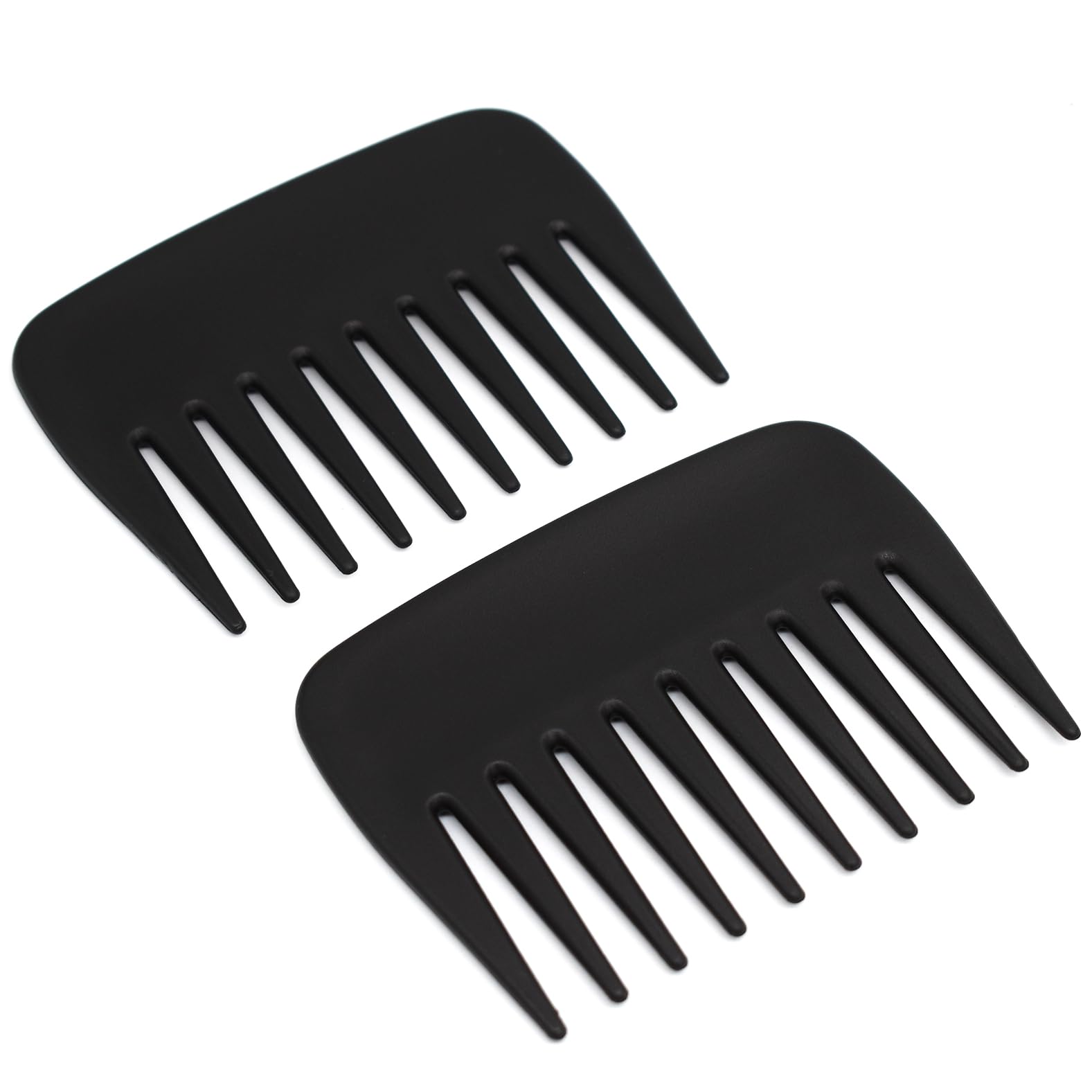 Professional Streaker Combs, Anti Static Wide Tooth Hair Styling Detangling Comb Compact Palm-Sized No Handle Afro Comb for Men Women Curly Wavy Wig Salon Barber Home Office Travel Purse (2) — image 1
