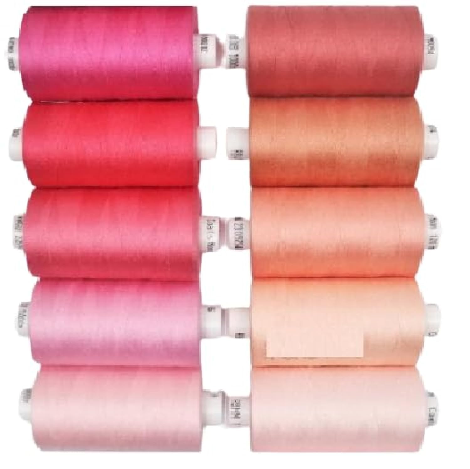 Coats Moon Assorted Sewing Thread Box of 10 reels -Moon All Purpose Threads for Sewing Overlocker Quilting Stitching Threads Set 1000 Yards Each Spool 120’s (Pink and Peach)