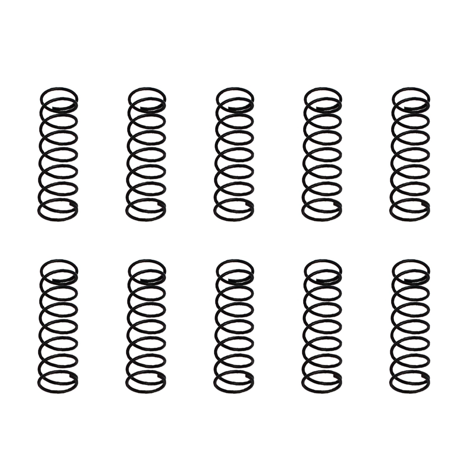 DTGN 1.2x15x50mm(DxODxL) Compression Spring - 10Pack - Good for Machinery - Spring Steel Extension Spring - Black