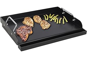 PETKAO Universal Flat Top Griddle, BBQ Griddle Inserts for Gas/Electric/Charcoal Grill/Stove, 17" x 13" Skillet for Weber Cha