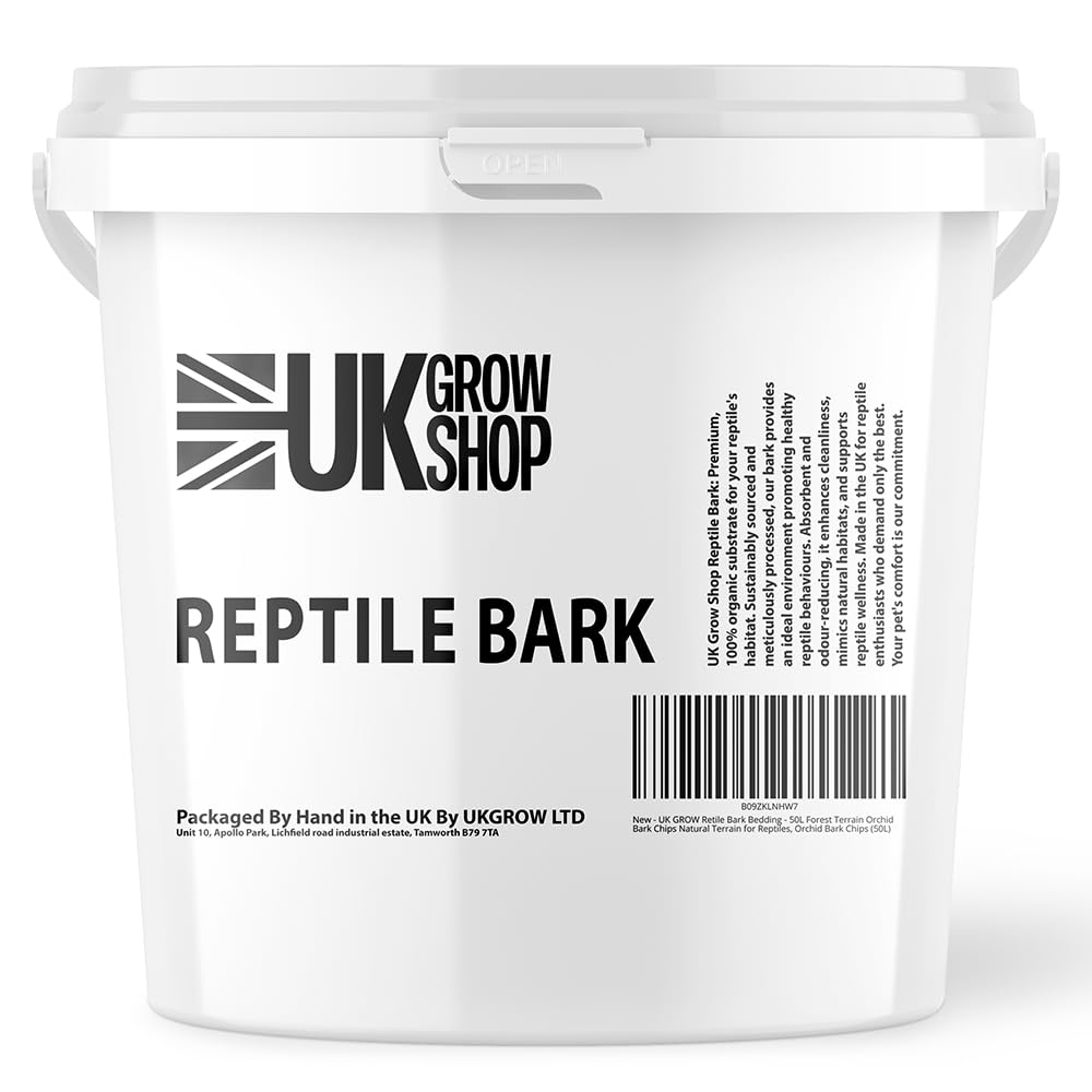 UK GROW 3L Bucket of Retile Bark Bedding 1l 2l 3l 5l 10l 20l 30l Forest Terrain Orchid Bark Chips Natural Terrain for Reptiles, Orchid Bark Chips (3L)