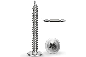 BNUOK #8 x 1-1/2 Inch Wood Screws Phillips Modified Truss Head Stainelss Steel 410 Self Tapping Metal Screws,Silver(0.5Ib,60Pcs)