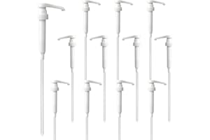 YBB 12 Pack Coffee Syrup Pump Dispensers, Fit for Torani Syrup Bottles 750ml Skinny Snow Cone Syrup Pumps (White)