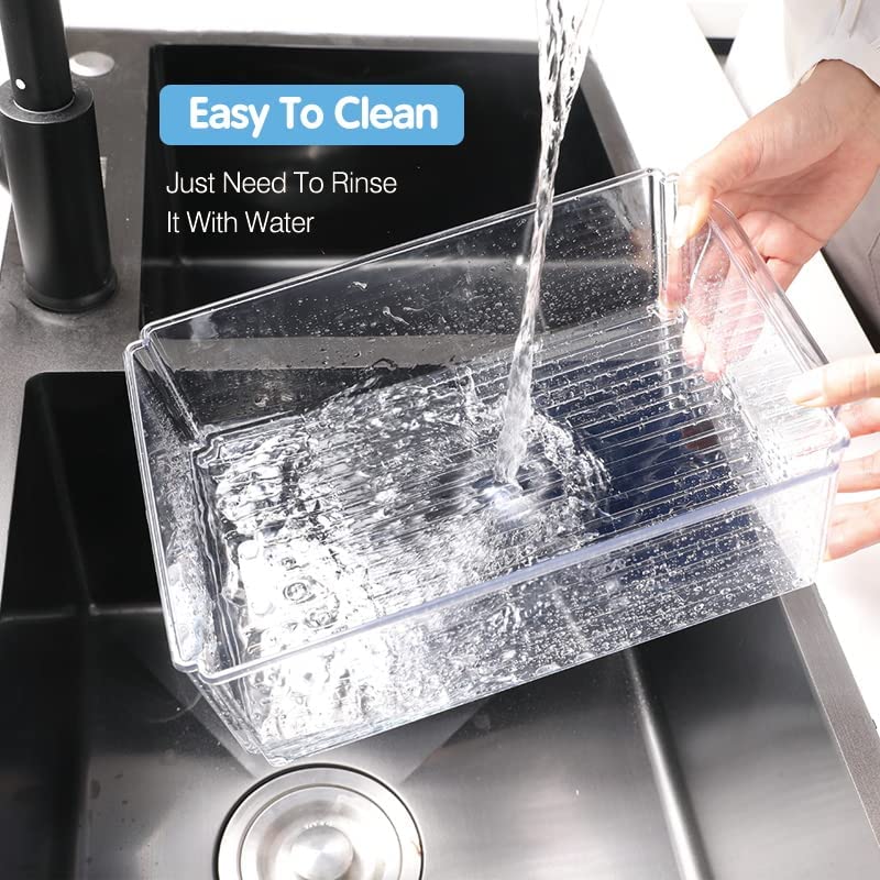 Pure Future 10-Pack Fridge Organizer – Stackable Refrigerator Storage Bins with Lids – BPA-Free Clear Fruit Storage Containers for Vegetables, Food & Drinks