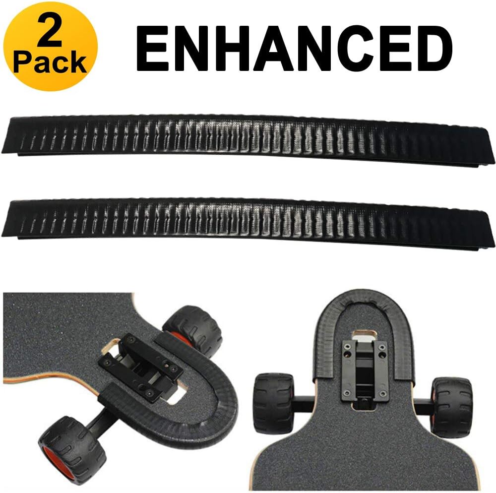 SENSIVO Skateboard Deck Guards Protector, Excellent Edge Protection, Longboard Nose Guard and Tail Guard, Durable Shock Absorbing Rubber Cover, Rubber Strip（Pack of 2）