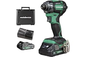 Metabo HPT 18V MultiVolt Cordless Triple Hammer BOLT Impact Driver Set, Power Impact Driver Kit with Case, 2 Lithium-Ion Batteries and Charger, 1/4-Inch Chuck, Compact LightWeight Power Tool, WH18DC