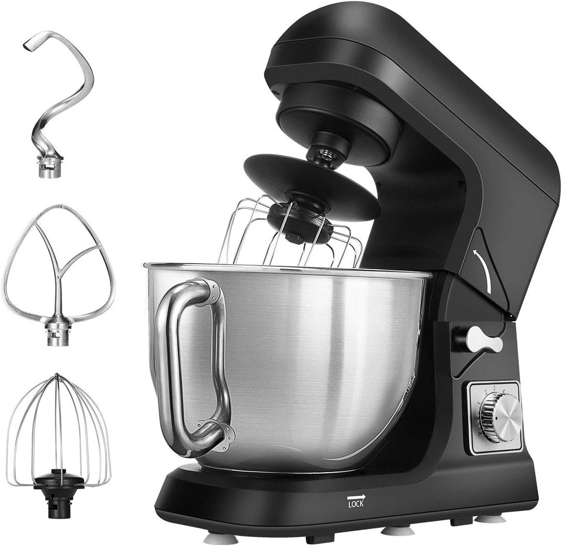 Food Stand Mixer, 1000W Dough Mixer Professional 6 Speed with 5 L
