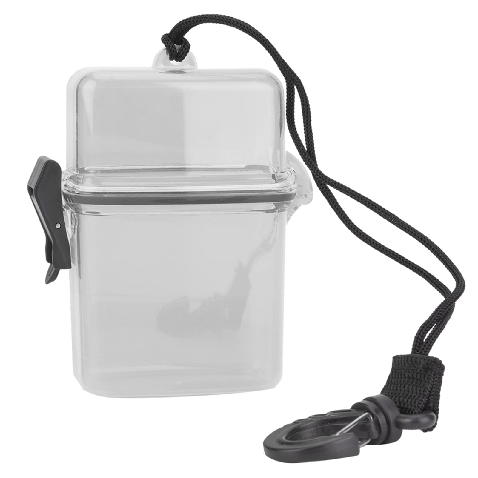 Photo 1 of Diving Seal Box, 3 Colors Plastic Dry Box Transparent Waterproof Sealing Box Underwater Diving Sealing Box with Rope Hook (Gray)