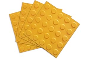 4pcs Blind Tile Blind Floor Tile Tactile Paving Tile Pavement Tile Square PVC Pavement Planks, Turn Alert for The Blind(Yello
