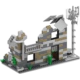 Lemess Military Ruins WW2 Ruins Building Set, 380 Pcs WW2 Ruined Building Military Sets, WW2 Toy Block
