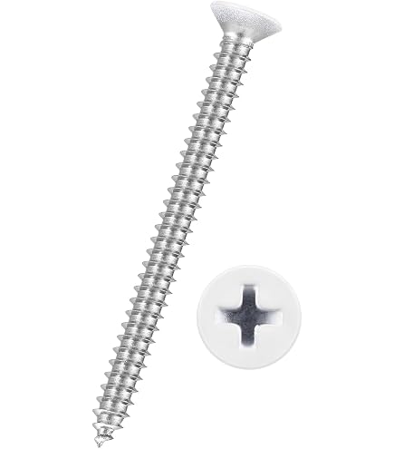 Vis Autotaraudeuses ST3x25mm – 100 Pièces, Tête Fraisée Phillips, Blanc, Pour Bois
