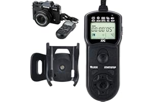 JJC Intervalometer Shutter Release Timer Remote Control for Fujifilm Fuji X100VI X-T5 X-T4 XT3 XT2 X-H2 X-T30 II XT20 XT10 GFX100S GFX100 GFX50S GFX50R XPro3 XPro2 X-T100 X-E3 X-E2S X-A10 X100V X100F