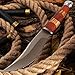 Fixed Blade Knife - Clip-Point Fishing Bushcraft Hunting Knives with Sheath - Best 420 Stainless Steel Classic Fix Blade Hunting Knife with Wood Handle & Glass Breaker - Best Gift for MenFB 623