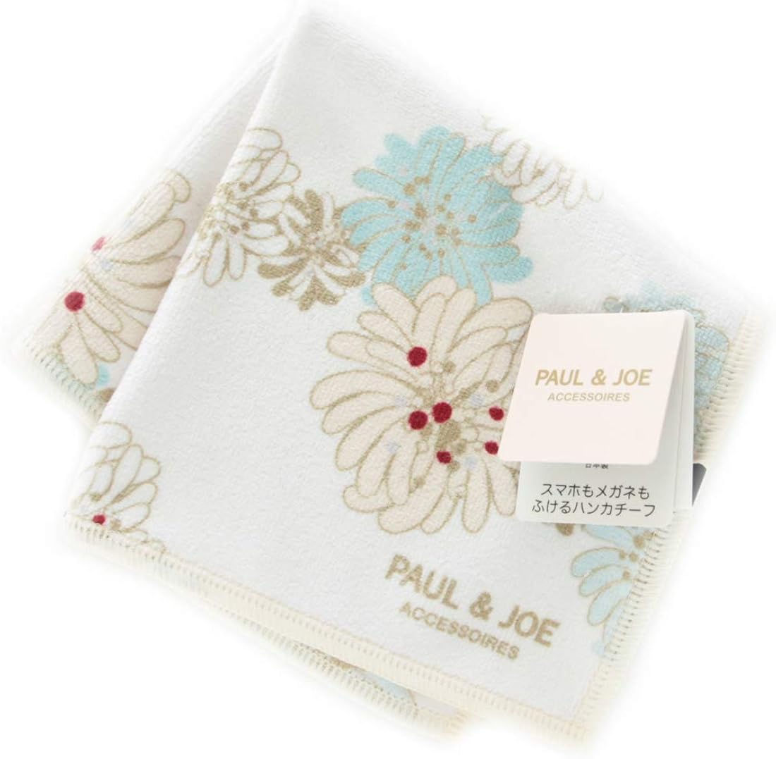 Amazon ポール ジョー レディース ハンカチ アイボリー メガネ 液晶も拭ける ハンカチ マイクロファイバー 婦人 リバーシブルハンカチーフ 25cm ポールアンドジョー Paul Joe Accessoires 03 ハンカチ バンダナ 通販