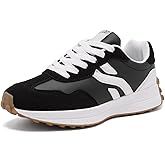 Women's Retro Chunky Sole Sneakers-Casual Lightweight Lace-Up Walking Shoes Anti-Slip & Brethable