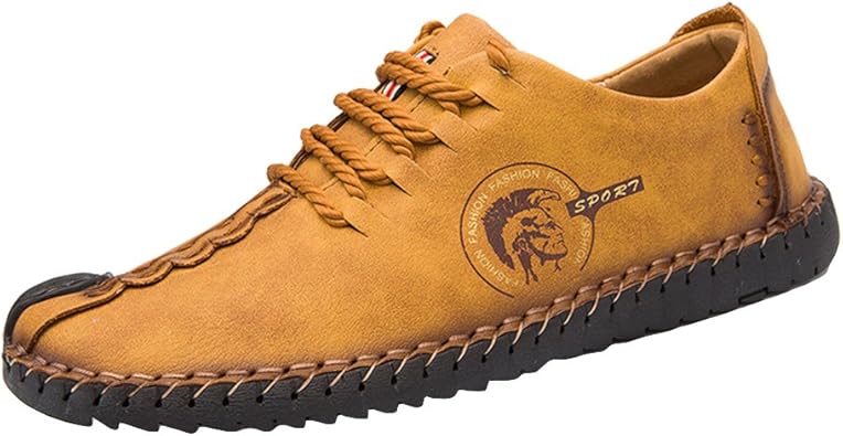 Zapatos De Cuero Casual De Los Hombres Zapatos Planos Con Cordones Hombre Oxford Vestido Mocasines Zapatos De Negocios Hechos A Mano Mocasines Amazon Es Zapatos Y Complementos