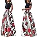 2 Piece Dresses Vintage Flared Flowy 2018 Spring Summer Red Black 4XL
