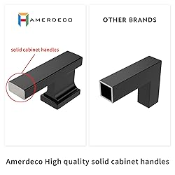 Amerdeco 10 Pack Brushed Brass Cabinet Pulls 3-3/4