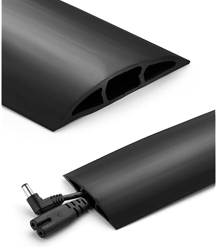 TRH-Floor Cord Cover 6ft, Cord Hider Floor Hide Extension Cords Floor Cable Management Prevent Cable Trips Floor Cable Cover Wire Covers Cords Cable P