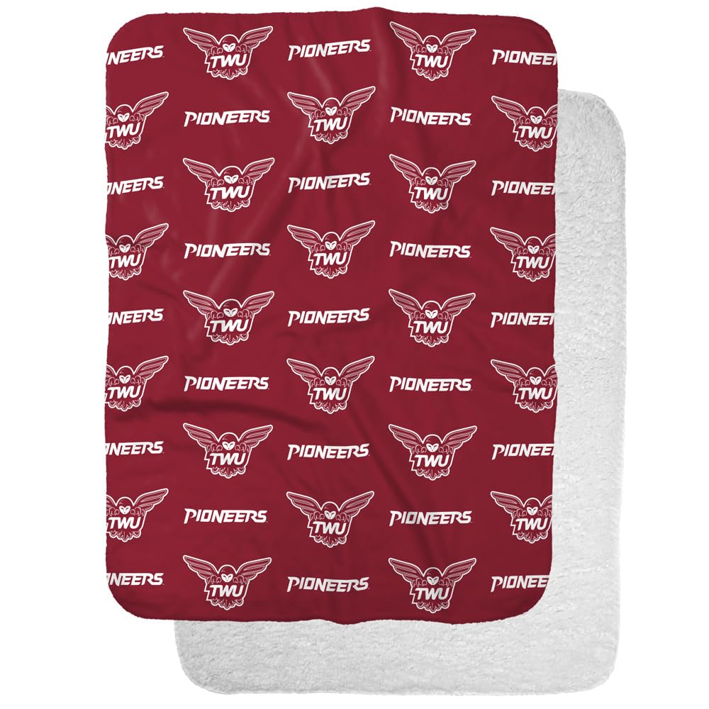 Texas Womans University Logo Pattern Sherpa