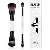 Jessup Makeup Brushes, Dual-Ended Foundation Contour &amp; Eyeshadow Brush T502 | 2pcs Face &amp; Eye Brush Set, Soft Synthetic Fibers, Seamless Blending, Space-Saving Design, Travel Friendly, Beginner-Friendly