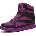 UBFEN Womens High Top Ankle Support Sneakers Vibrant Colour Hidden Wedge Heel Retro 80s Tennis Shoes for Girls Cosplay Removable Insole Backpacking Boots