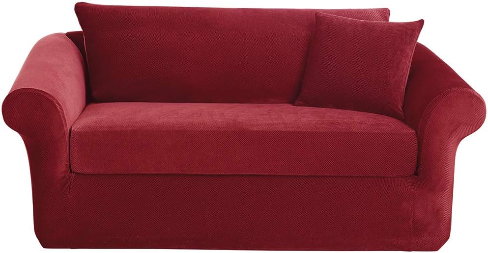 Best Sure Fit 2 Piece Sofa Cover Black