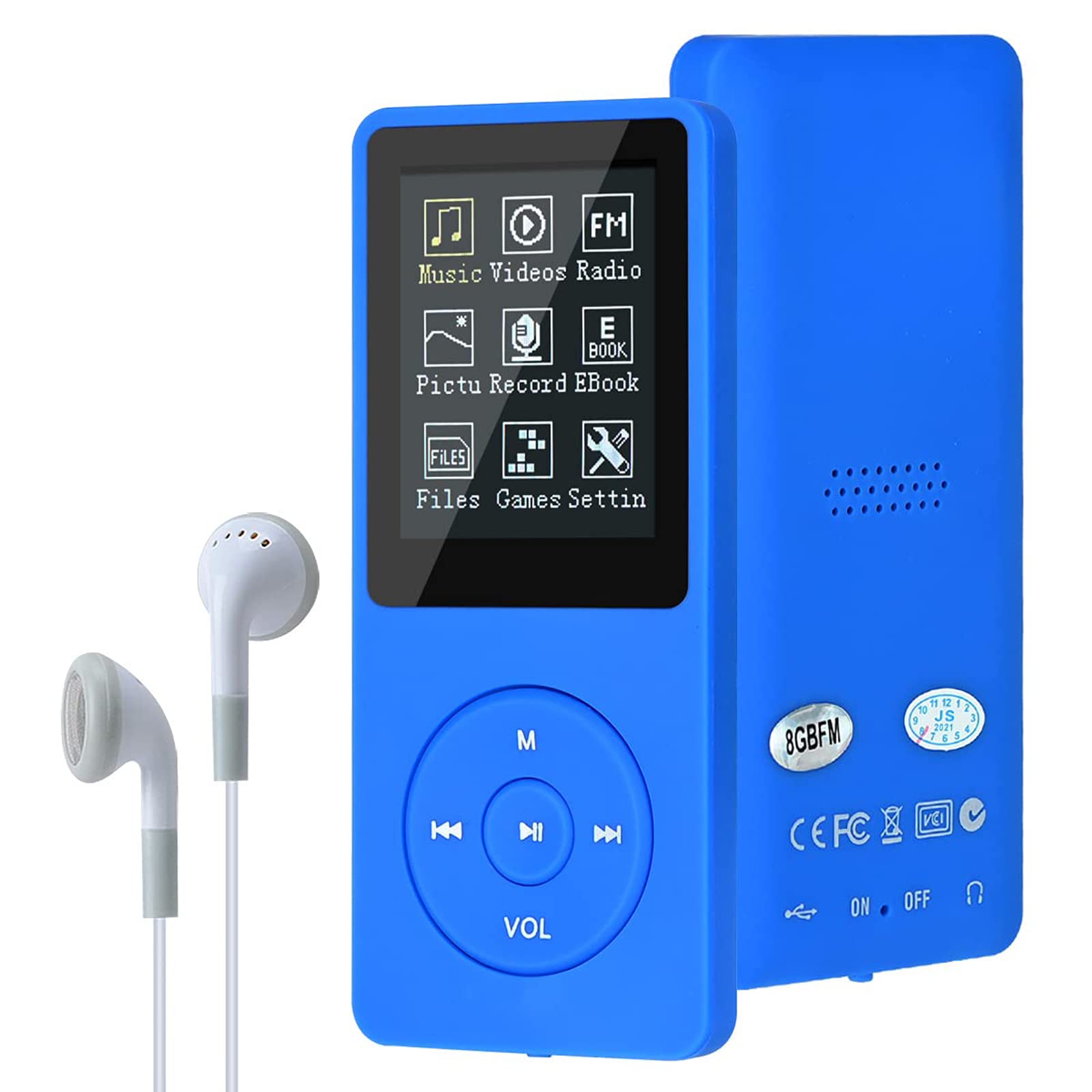 MP3/MP4 Digital Music Player,Lychee Upgrade 8GB Portable HiFi Lossless Sound Music Player with Music/Video/Voice Record/FM Radio/E-Book Reader, Supports up to 64GB (Blue)