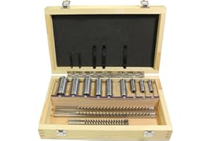 Rebrisbol Keyway Broach Sets 18Pcs HSS Metric Industrial Tools for Lathe, B-4mm, B-5mm, C-6mm, C-8mm Keyway Size