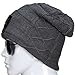 Stylish Unisex Baggy Beanie Slouchy Crease Knit Beanie Baggy Skull Cap Hat (Gray)