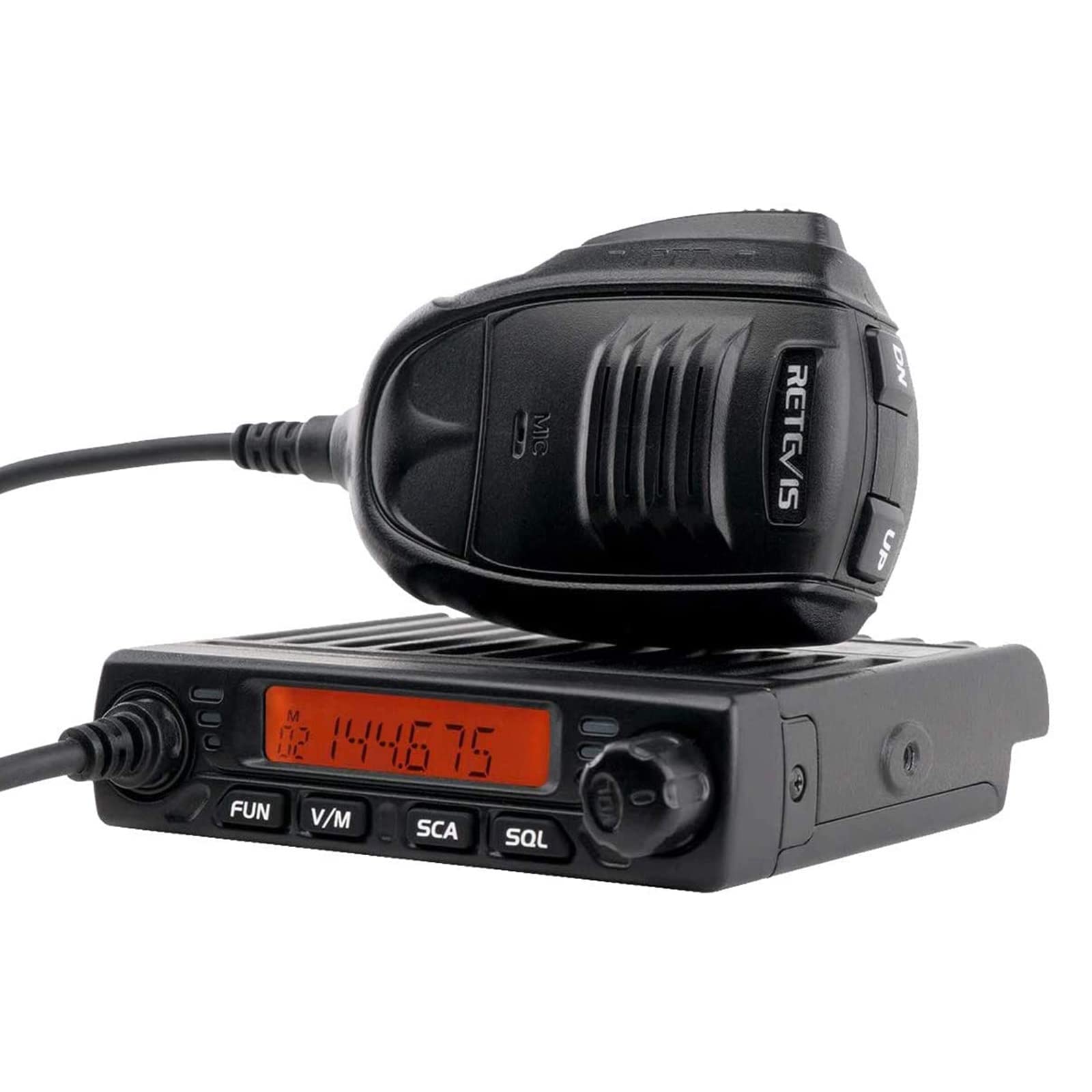 Retevis RT98 Amateur Radio, 15W/10W/5W Ham Radio, 199 Channels, Squelch, DTMF Mini Mobile Transceiver with Microphone and Cable for mountains, fields, and other open terrain (Black)