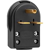 Nema 6-30P Plug Welder Plug 30 Amp 250 Volt Angle Plug, 3 Pole 3 Wire Grounding Straight Blade Plug for Welders, Work with Ca