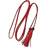 HywkingGrt 1pc red Braided Tassel Thin Belt, Simple Waist Rope Bohemian Dress Waistbands Decorative Women's Waist Chain for Dress