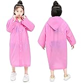 Rain Ponchos for Kids, 2 Pack Reusable Raincoats Jackets with Hoods and Sleeves Lightweight for Girls Boys