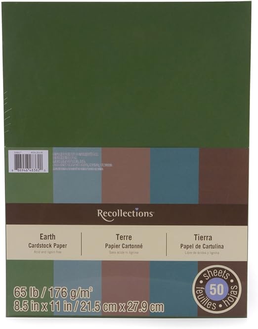 Recollections Cardstock Paper, Earth Colors 8 1/2 x 11 by Recollections