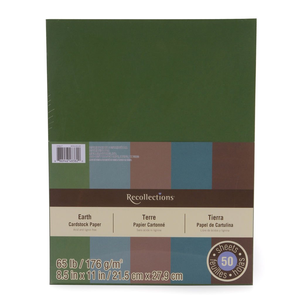 Recollections Cardstock Paper, Earth Colors 8 1/2 x 11 by Recollections
