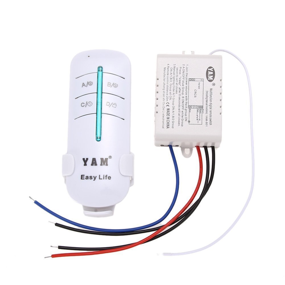 Light Remote Control Switch - YAM 1 Way Port 200V-240V Light Digital  Wireless Wall Remote Control Switch: Amazon.co.uk: DIY & Tools