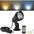 Spotlight Outdoor 6W 2700K to 6500K Adjustable via Remote Landscape Lighting Outdoor Indoor for House Flag Yard Tree Garden, Plug in Outdoor Lights 5.9ft Cord with US 3-Plug IP66 Waterproof 1 Pack