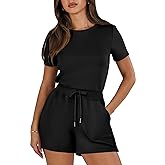 ANRABESS Romper for Women Short Sleeve Summer Tshirt One Piece Jumpsuit Beach Vacation Travel Outfits 2026 Dressy Clothes