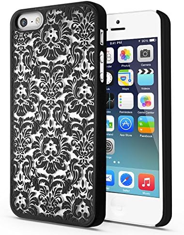 Century Accessory TACT Series Design Pattern Rubber Coating Ultra Slim Fit Hard Case Cover for Apple iPhone 5 / 5S(Black)