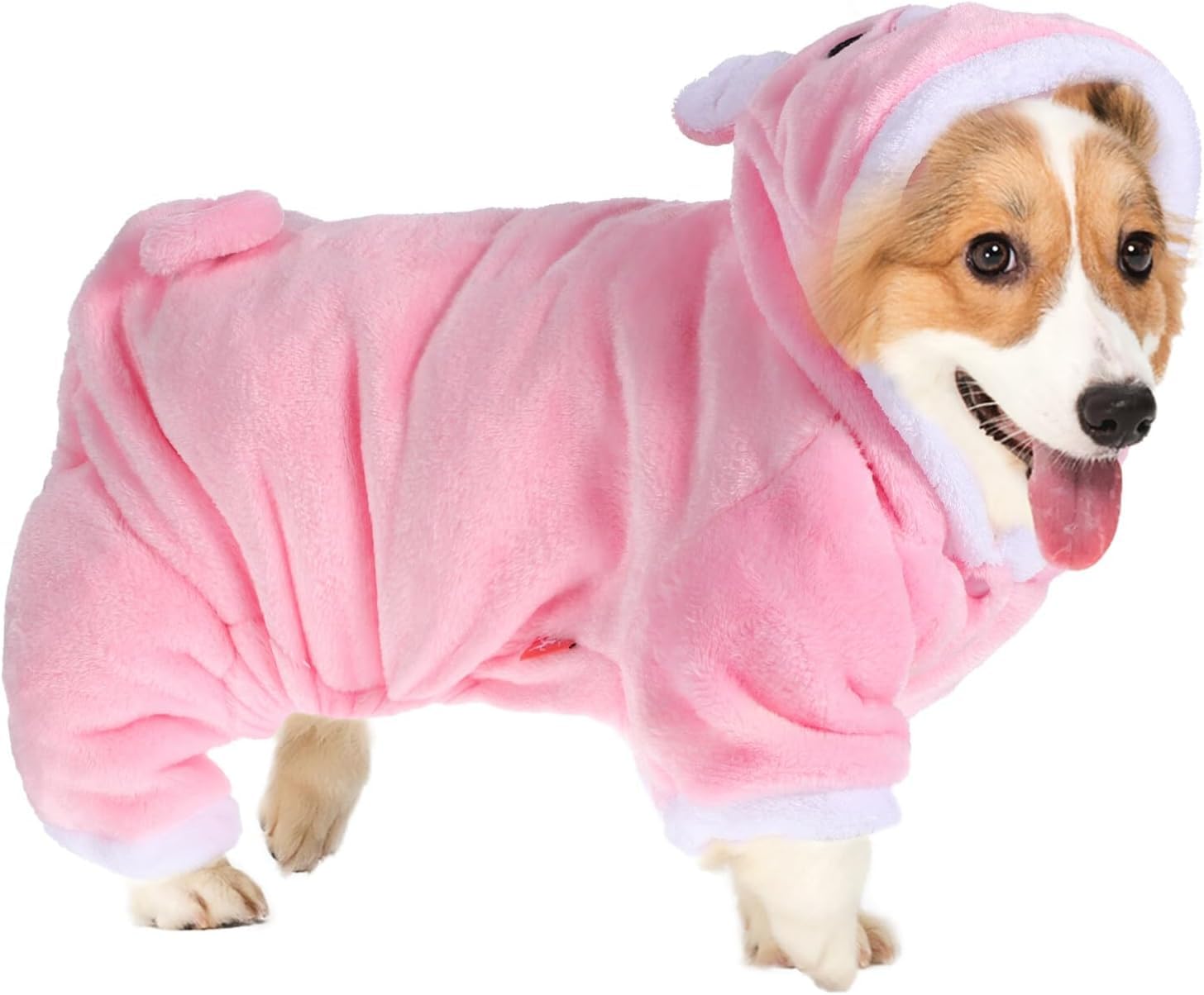 POPETPOP Small Dog Costume, Cute Pink Pig Design Pet Warm Hoodies Dog Clothes for Small Dogs and Cats, Halloween Christmas Cosplay Dress Up Coat for Teacup Puppy Teddy Chihuahua Kitten, Size S