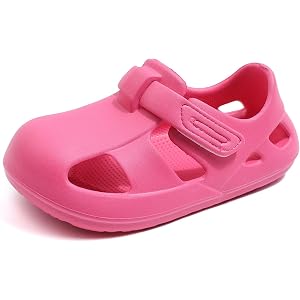 Toddler Water Sandals for Boys & Girls, Little Kids Summer Water Shoes | Lightweight Quick-Dry EVA, Protective Closed Toe wit